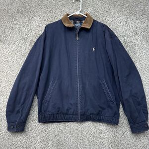 Vintage Polo Ralph Lauren Chore Jacket Men's Large Corduroy Collar Plaid Lined